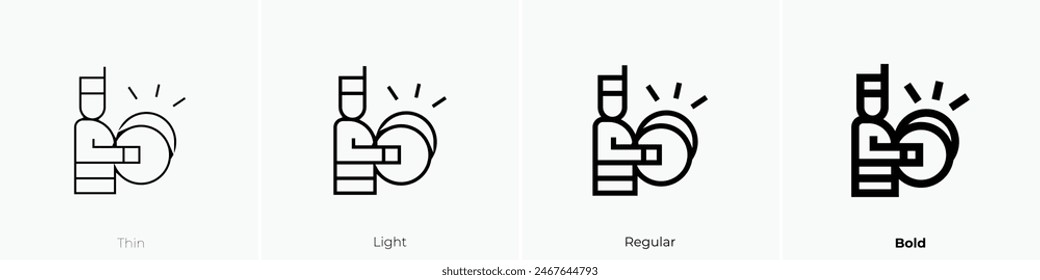 cymbals player icon. Thin, Light Regular And Bold style design isolated on white background