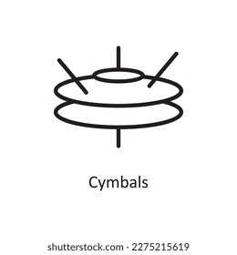 Cymbals Vector Outline icon Design illustration. Music Symbol on White background EPS 10 File