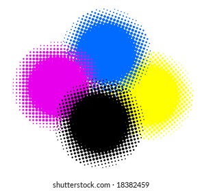 cymk color halftones