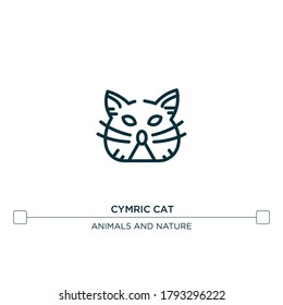 cymric cat vector line icon. Simple element illustration. cymric cat outline icon from cat breeds concept. Can be used for web and mobile
