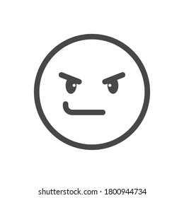 cynical face outline emoji icon