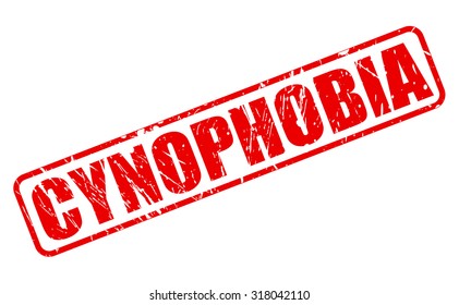 Cynophobia red stamp text on white