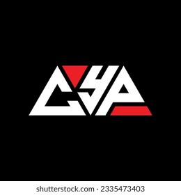 Diseño del logotipo de la letra del triángulo del CYP con forma de triángulo. Monograma de diseño del logotipo del triángulo del CYP. Plantilla de logotipo vectorial del triángulo del CYP con color rojo. Logo triangular del CYP Diseño sencillo, elegante y lujoso.