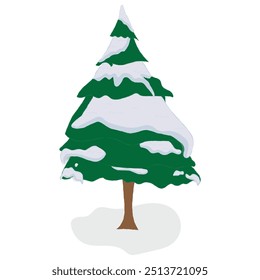 Zypressen Schneebaum Schneebäume einzeln Weihnachten Baum Cartoon Stil Vektor Schnee Cartoon Baum Winter Bäume