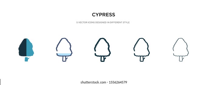 cypress icon in different style vector illustration. two colored and black cypress vector icons designed in filled, outline, line and stroke style can be used for web, mobile, ui