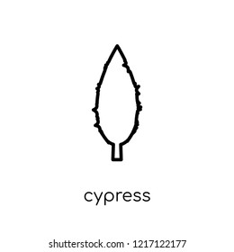 Cypress icon. Trendy modern flat linear vector Cypress icon on white background from thin line nature collection, editable outline stroke vector illustration