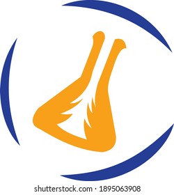 cypress leaf chemical solution glass combined illustration logo and round frame