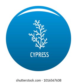 Cypress leaf icon vector blue circle isolated on white background 