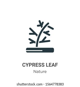 Cypress leaf vector icon on white background. Flat vector cypress leaf icon symbol sign from modern nature collection for mobile concept and web apps design.