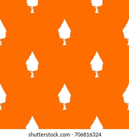 Cypress pattern repeat seamless in orange color for any design. Vector geometric illustration