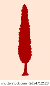 Cypress silhouette. Mediterranean Cypress trees silhouette isolated on a background, Flat Vector illustration. Eps Cut Files for Cricut	