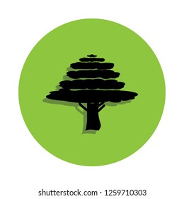 Cypress tree in green badge icon