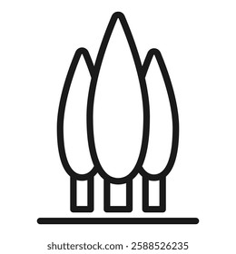 Cypress tree icon Isolated flat vector in outline