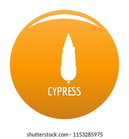 Cypress tree icon. Simple illustration of cypress tree vector icon for any design orange
