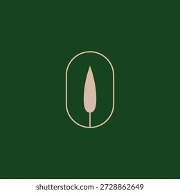 cypress tree logo design icon vector template