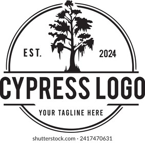 Cypress tree Timber logo Design for download your company