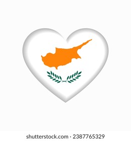 Cypriot flag heart-shaped sign. Vector illustration.