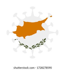 Die Flagge Zyperns in Virusform. Länderzeichen Vector-Abbildung.