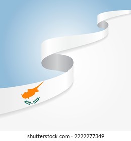Bandera chipriota ondeando fondo abstracto. Ilustración vectorial.