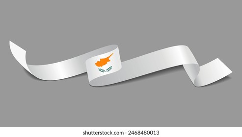 Fondo abstracto ondulado de la bandera chipriota. Ilustración vectorial.
