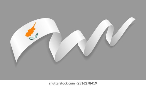 Cypriot flag wavy abstract background. Vector illustration.