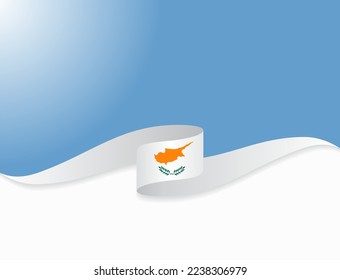 Cypriot flag wavy background layout. Vector illustration.