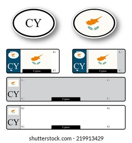 cyprus auto set against white background, abstract vector art illustration, image contains transparency