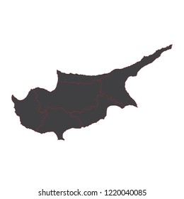Cyprus black map on white background vector