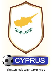 Cyprus; Blazon with flag - vector illustration.