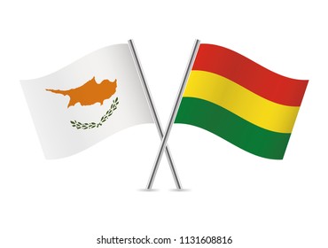 Cyprus and Bolivia flags. Vector illustration.
