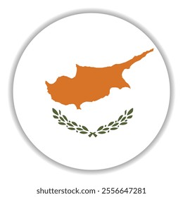 Cyprus circle flag logo icon computer vector illustration