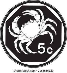 cyprus coin with crab handmade silhouette collection