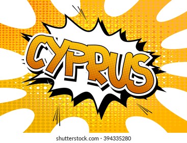 Cyprus - Comic book style word