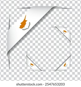 Cyprus corner national flag with shadow