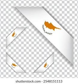 Cyprus corner national flag with shadow