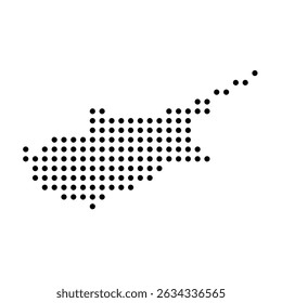 Cyprus country dotted map. Black spot pixel illustration isolated on white background. Vector circle mosaic.
