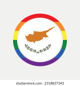 Cyprus country flag circle - lgbt flag graphic element Illustration template design
