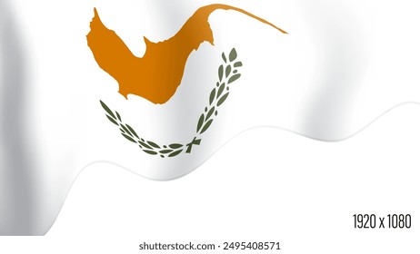 Cyprus country flag realistic independence day background. Cyprus commonwealth banner in motion waving, fluttering in wind. Festive patriotic HD format template for independence day