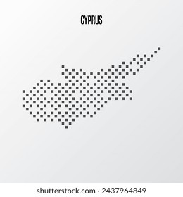 Cyprus country map made from abstract halftone dot pattern