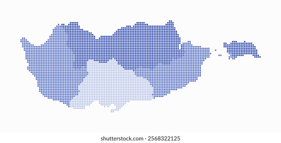 Cyprus dotted map. Digital style map of the country on white background. Cyprus shape with square dots. Colored dots style. Small size squares. Beautiful vector illustration.