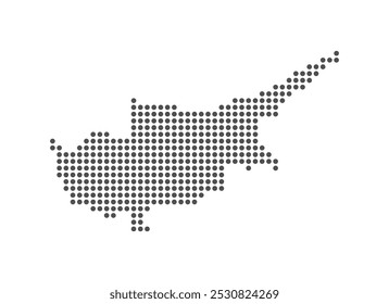 Cyprus - Dotted Map. Map formed by Dots. Vector Illustration