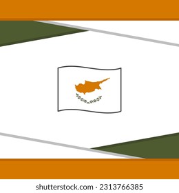 Plantilla de diseño de fondo de resumen de bandera de Chipre. Cartel del Día de la Independencia de Chipre en medios sociales. Vector de Chipre