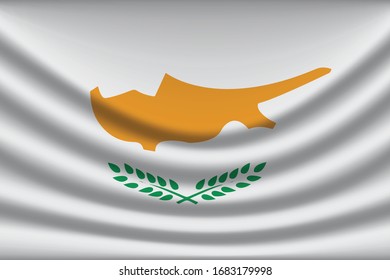 Cyprus flag background with cloth texture. Cyprus Flag vector illustration eps10. - Vector