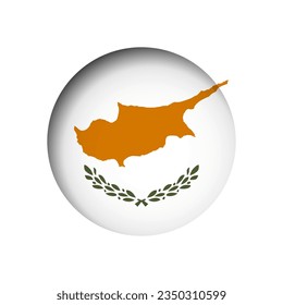 Cyprus flag - behind the cut circle paper hole with inner shadow.