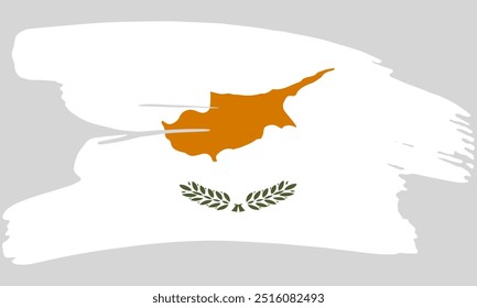 Cyprus flag brush paint texture. Grunge Cyprus flag. Cyprus emblem brush concept