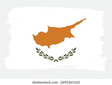 Ícone de vetor de textura de pintura de pincel com bandeira de Chipre
