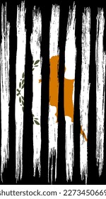 Cyprus flag with brush paint textured isolated  on png or transparent background