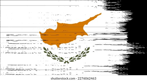 Cyprus flag with brush paint textured isolated  on png or transparent background