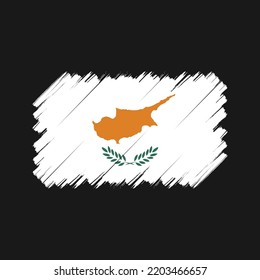 Cyprus flag brush strokes painted
