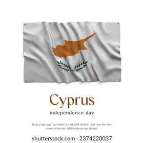 Cyprus Flag, Celebrating Independence Day. Abstract waving flag on white background Country Flag.